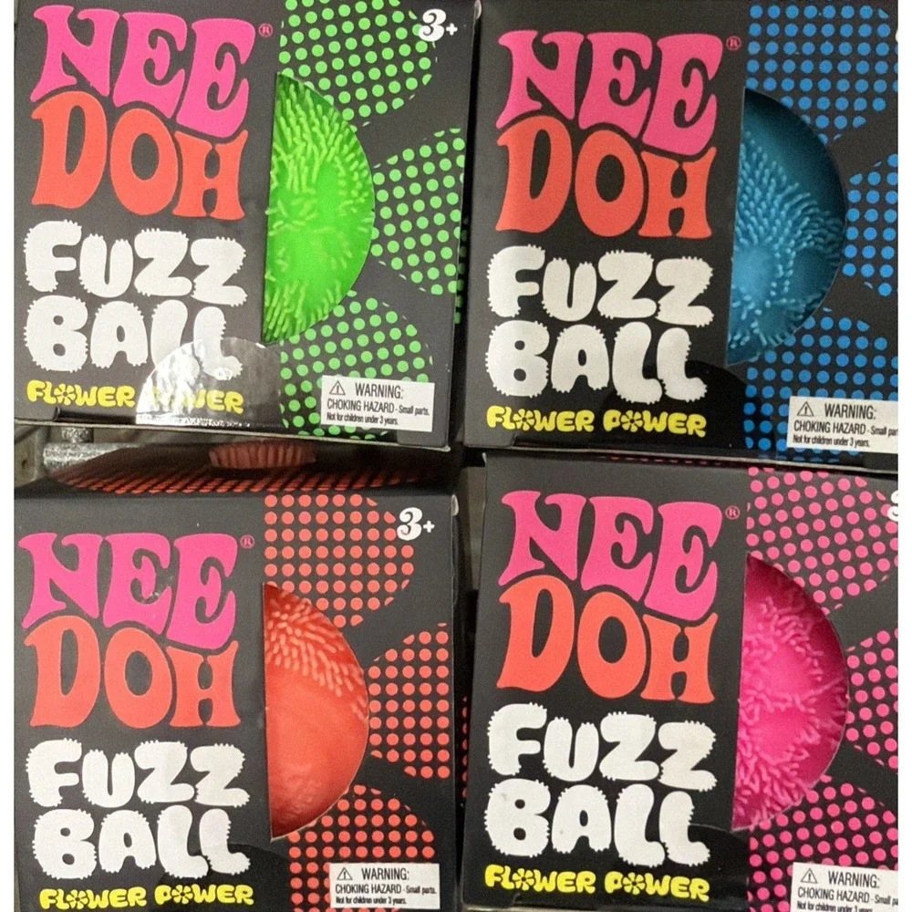 NeeDoh Fuzzball Flower Power Ball Squeeze Toy 5 Orange/Purple/Green/Blue/Pink